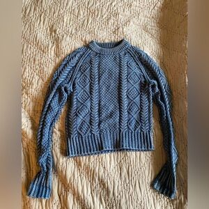 Ll Bean Blue Cable knit Sweater